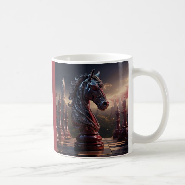 Fantasy-Schachszene - Springer Kaffeetasse (Rechts)