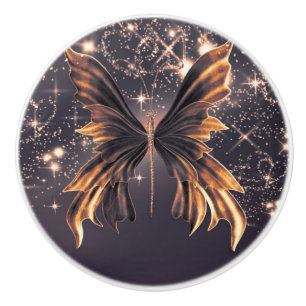 Fantasy-Schmetterling Gold Glanz Elegant Chic Keramikknauf