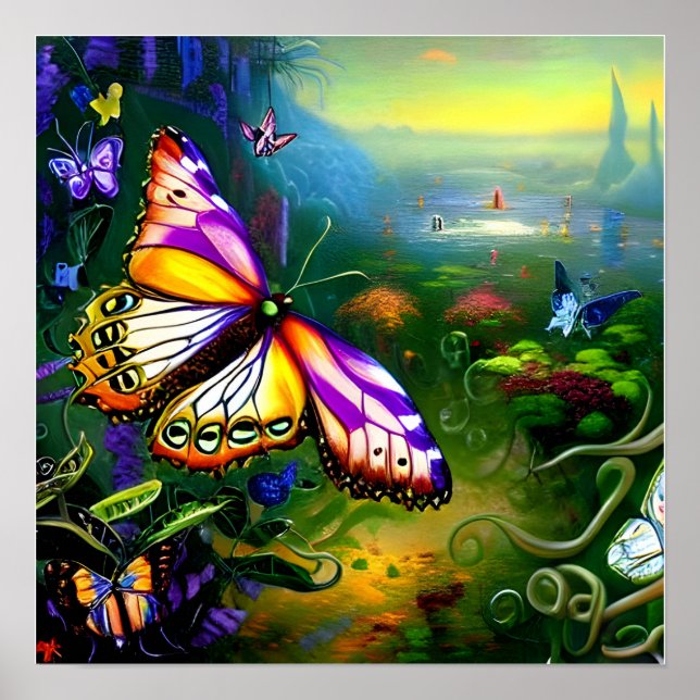 Fantasy Schmetterlingsreise   Poster (Vorne)