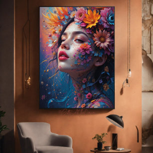 Fantasy Schöne Blume Faicess Prinzessin Leinwanddruck