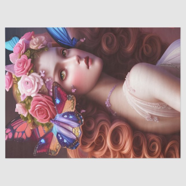 Fantasy Schöne Fairy Princess Decoupage Seidenpapier (Vorderseite)