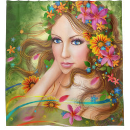 Fantasy Schöne Märchenfrau Duschvorhang