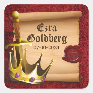 Fantasy-Schwertkrone mittelalterlicher Ritter Bar Quadratischer Aufkleber