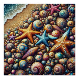 Fantasy seashore Glossy Poster