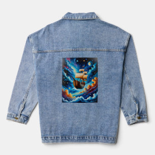 Fantasy Segelschiff im Space T-Shirt Jeansjacke