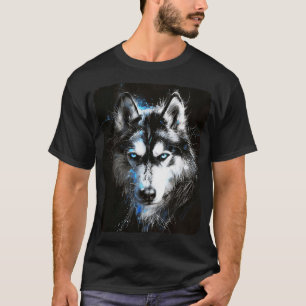 Fantasy-Sibirischer-Husky-Wolfhund-Schöner-Wolf T-Shirt