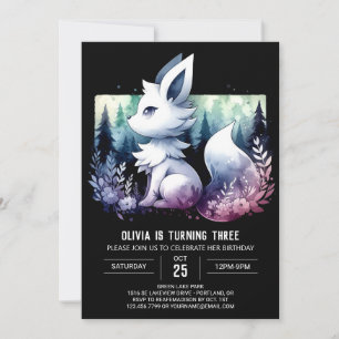 Fantasy Simple Wolf Birthday Einladung