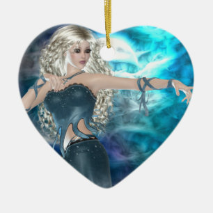 Fantasy Sky Siren Keramikornament