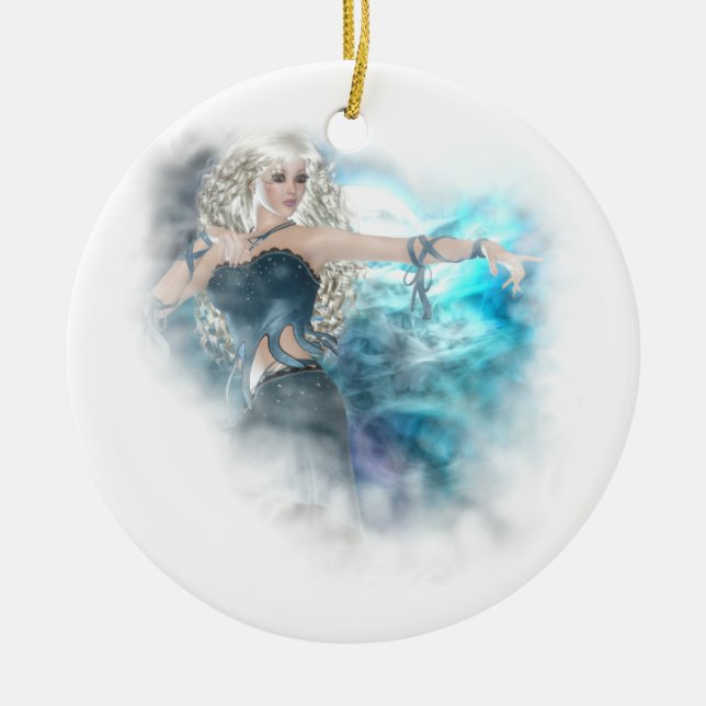Fantasy Sky Siren Vignette Keramikornament (Vorne)