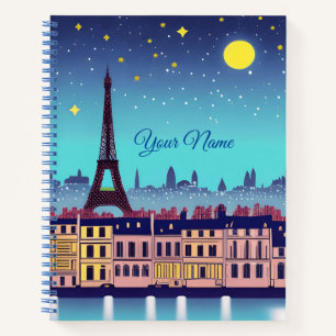 Fantasy Skyline von Paris Im Sternenmagazin Notizbuch
