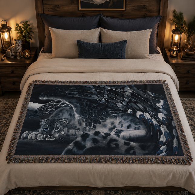 Fantasy Snow Leopard Wings Decke (Von Creator hochgeladen)