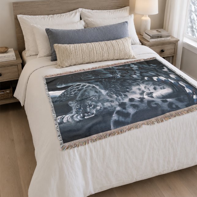 Fantasy Snow Leopard Wings Decke (Von Creator hochgeladen)