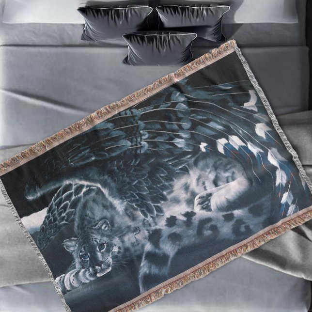 Fantasy Snow Leopard Wings Decke (Von Creator hochgeladen)