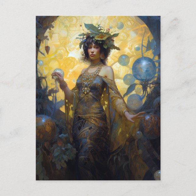 Fantasy Sorceress Magic Fantasy Postkarte (Vorderseite)