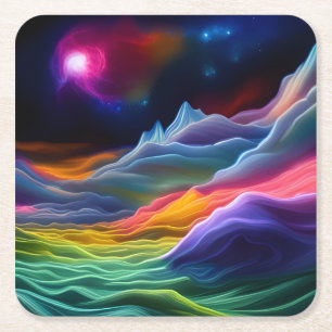 Fantasy Space Escape Rechteckiger Pappuntersetzer
