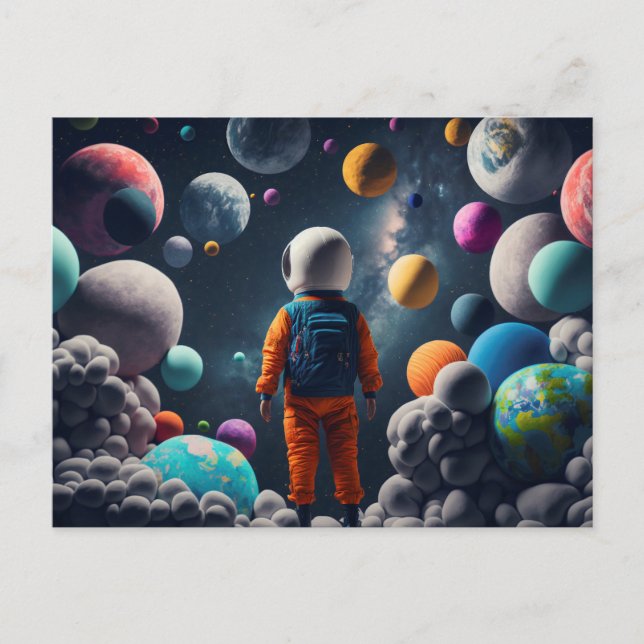 Fantasy Space Kid Postkarte (Vorderseite)
