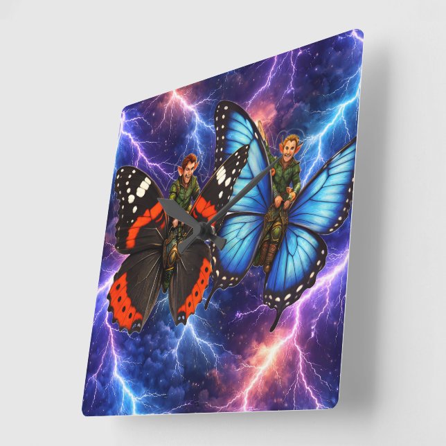 Fantasy Square wall clock Quadratische Wanduhr (Winkel)