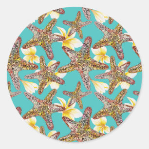 Fantasy Starfish Muster Runder Aufkleber