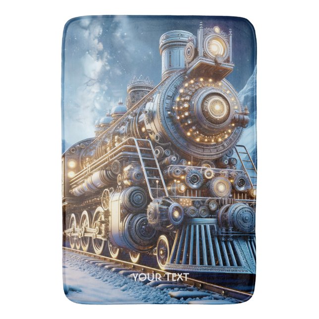 Fantasy Steam Train Winter Badematte (Vorderseite Vertikal)