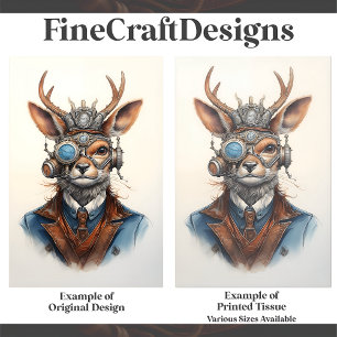 Fantasy Steampunk Reindeer Weihnachten D9 Decoupag Seidenpapier