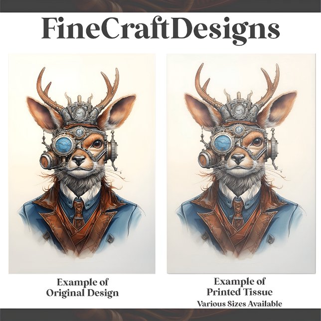 Fantasy Steampunk Reindeer Weihnachten D9 Decoupag Seidenpapier (Von Creator hochgeladen)