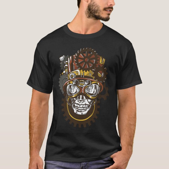 Fantasy Steampunk Skull T-Shirt (Vorderseite)