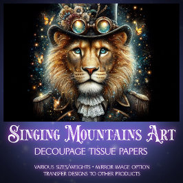 Fantasy Steampunk Viktorianisch Lion Decoupage Seidenpapier