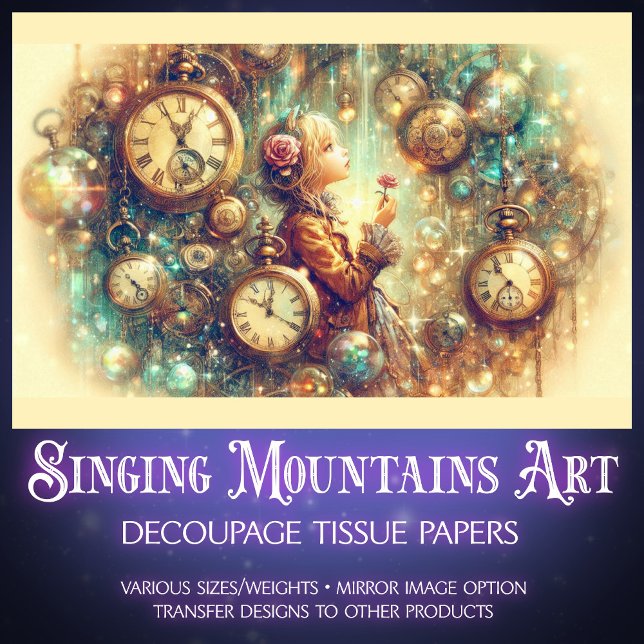 Fantasy Steampunk Vintage Alice Seidenpapier (Von Creator hochgeladen)