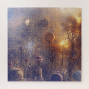 Fantasy Steampunk Vintage Heißluftballons Puzzle