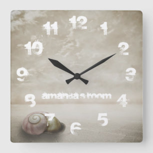 Fantasy-Strand themed personalisiert Quadratische Wanduhr