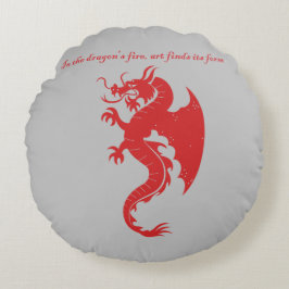 Fantasy Stroke Dragon Art Merchandise Rundes Kissen