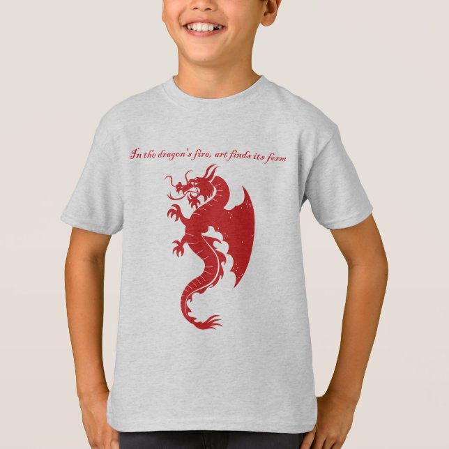 Fantasy Stroke Dragon Art Merchandise T-Shirt (Vorderseite)