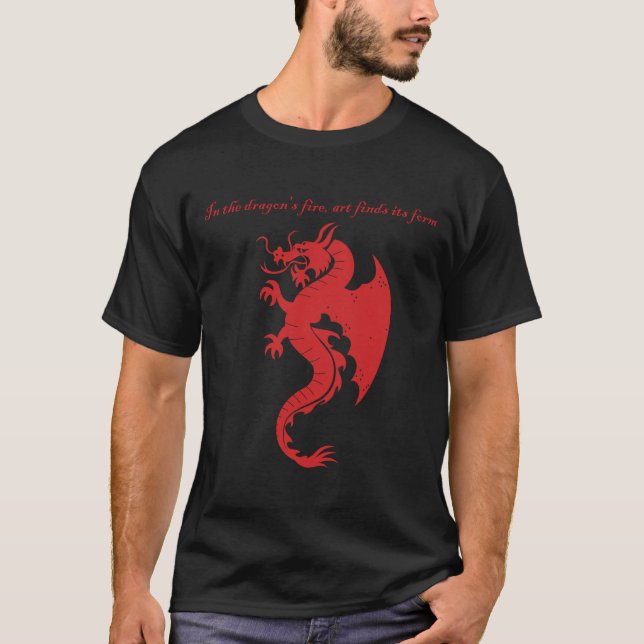 Fantasy Stroke Dragon Art Merchandise T-Shirt (Vorderseite)