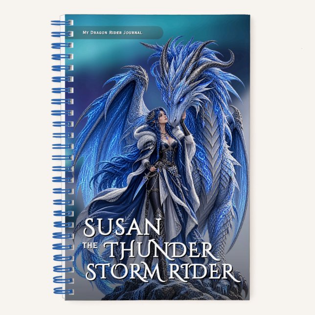 Fantasy-Sturm-Drache-Mythen-Abenteuer Notizbuch (Vorderseite)
