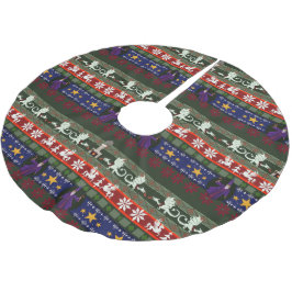 Fantasy Style Ugly Sweater Muster gebürstete Polye Polyester Weihnachtsbaumdecke