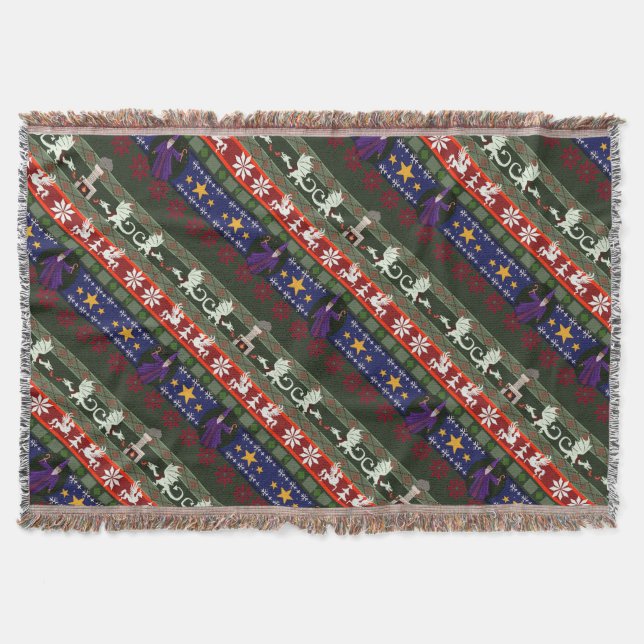 Fantasy Style Ugly Sweater Pattern Decke (Vorderseite)