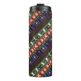 Fantasy Style Ugly Sweater Pattern Thermosbecher