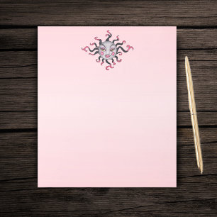 Fantasy Sun Hübsch Face Black Pink Rays Notizblock