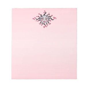 Fantasy Sun Hübsch Face Black Pink Rays Notizblock