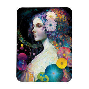 Fantasy Surreal Cosmic Frau Goddess Magnet