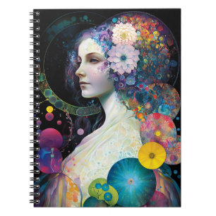 Fantasy Surreal Cosmic Frau Goddess Notizblock