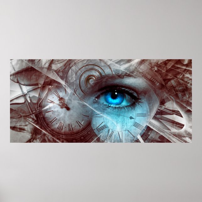 Fantasy surreal eye time clock poster (Vorne)