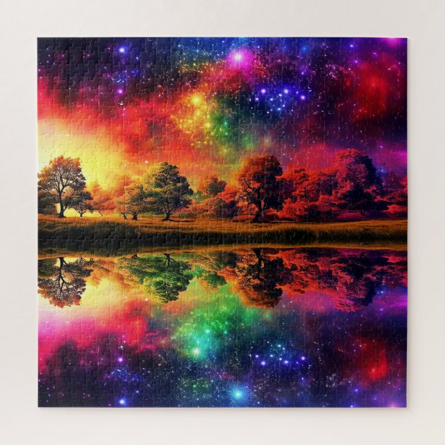 Fantasy Surreal farbenfrohe Landschaft Puzzle (Vertikal)