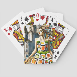 Fantasy Süß Abstrakte Sushi Kleid Spielkarten