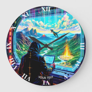 Fantasy Süß Fantastischer Laufpark Große Wanduhr