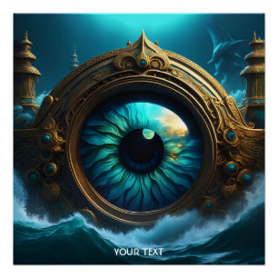 Fantasy Süß Lebendig Auge Ozean Sturm Poster