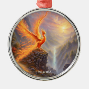 Fantasy Süß Lebendig See Phoenix Feuer Ornament Aus Metall