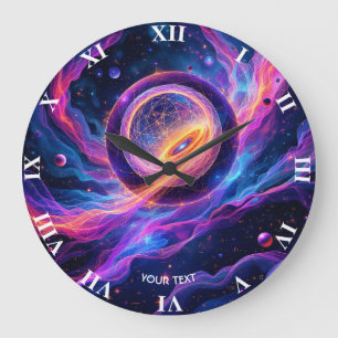 Fantasy Süße Abstrakte Raumsterne Große Wanduhr