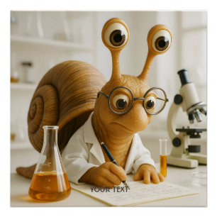 Fantasy Süße Berühmte Schnecke Wissenschaftler Poster