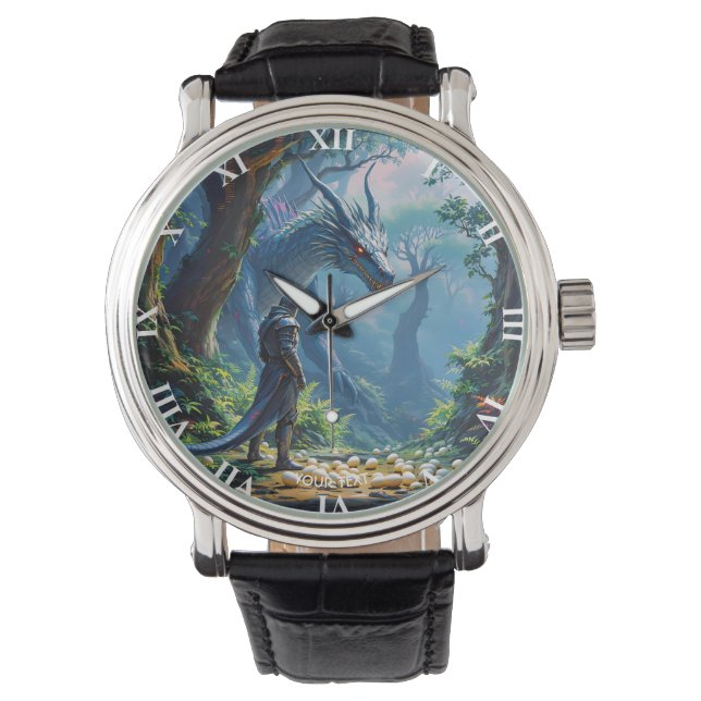Fantasy Süße Eier Drachenritter Armbanduhr (Vorderseite)